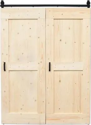 Produktbild von Pertura Falt-Schiebetür-Komplettset Yorick Midbar Vintage unbehandelt 1200x2250 mm inkl.Laufschiene mit Rolle,Griff-Set