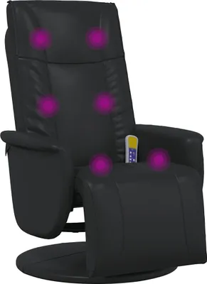 Produktbild von vidaXL Massagesessel mit Fußteil Schwarz Kunstleder