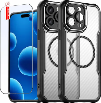 Zdjęcie produktu dla Etui Do Iphone 14 Pro|Do Magsafe, Czarne Matowe, Trwałe, Wzmacniane|+ Szkło