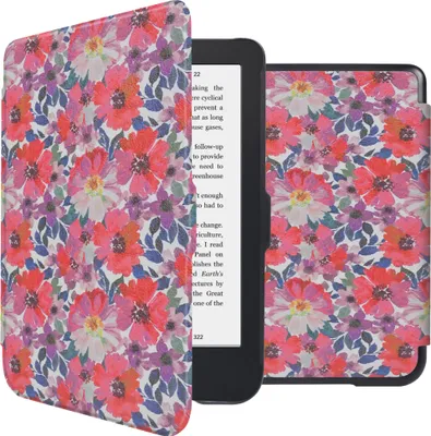 Produktbild von imoshion Design Slim Hard Case Klapphülle Kobo Clara 2E / Tolino Shine 4 - Flower Watercolor