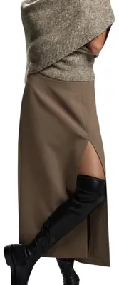 Produktbild von Zara Damen Midi-Bleistiftrock schwarz mit hoher Taille M