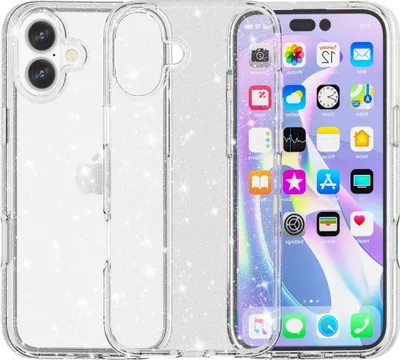 Produktbild von iPhone 16 Plus Hülle - Coverup Glitzer TPU Back Cover - Transparent