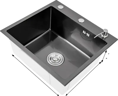 Obrázek produktu pro Kuchyňský dřez, velká hluboká mísa, odolná nerezová ocel, černý