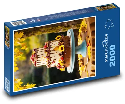 Zdjęcie produktu dla Puzzle 2000 Jesienny tort ze słonecznikami - martinpuzzle