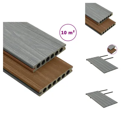 Produktbild von vidaXL WPC Terrassendielen mit Zubehör Braun und Grau 10 m² 2,2 m -  Fußböden & Teppichböden
