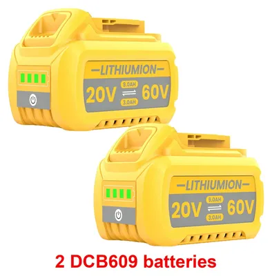 Immagine prodotto di Batteria di ricambio per utensili elettrici - Batteria 20V/60V - 9000mAh Li-Ion 21700 - Compatibile con DCB609, DCB606, DCB205, DCB200 - Grigia