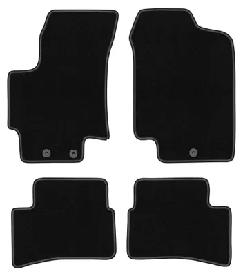 Image de Tapis de sol en moquette pour Kia Rio II DE 2005-2011 (à hayon) – jeu 4 pièces, noirs, sur mesure – Wielganizator BASIC