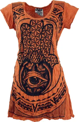 Produktbild von Sure Long Shirt, Minikleid Fatimas Hand - Rostorange, Damen, Baumwolle, Größe: S