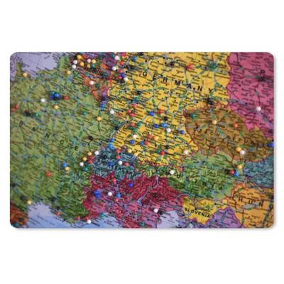 Produktbild von MuchoWow® Mauspad Mousepad Karte - Europa - Pin 27x18 cm - Mousepads - Maus Mat - Pad - Mausunterlage - Büroartikel - Desk Matten