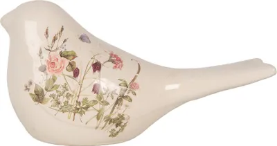 Produktbild von Clayre & Eef Dekorationsfigur Vogel 25x10x13 cm Beige Keramik