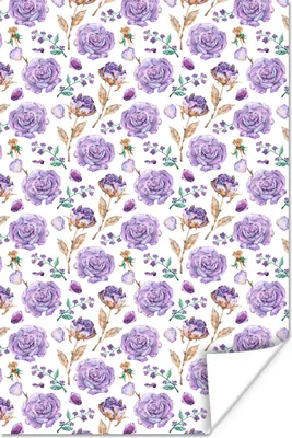 Produktbild von MuchoWow® Poster Blumen - Lila - Rosen 60x90 cm - Wanddekoration