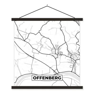 Produktbild von MuchoWow® Textilposter Karte - Offenberg - Karte - Stadtplan 40x40 cm mit schwarzem Rahmen - Fotos