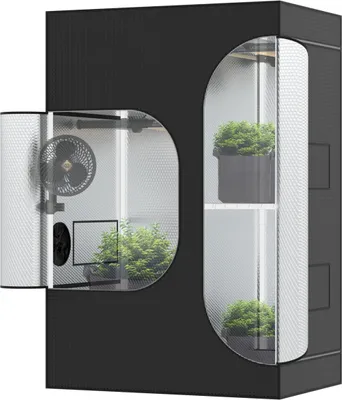Produktbild von 2 in 1 120x90x180 Deluxe 600D Zuchtzelt Gewächshaus Grow Box Growzelt Tent,Growbox,Growschrank Growzelt Zelt The Hookah: 2-in-1 120x90x180 cm
