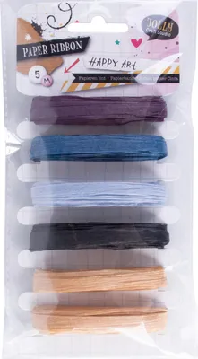 Image de Ruban cadeau papier, 5m, multicolore, lot de 6