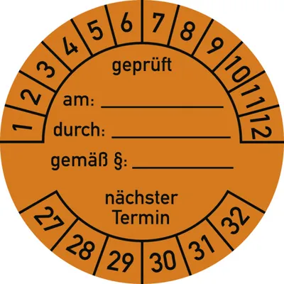 Produktbild von Dreifke® Prüfplakette  am: durch:... 2027-2032, Dokumentenfolie,Ø 40 m...