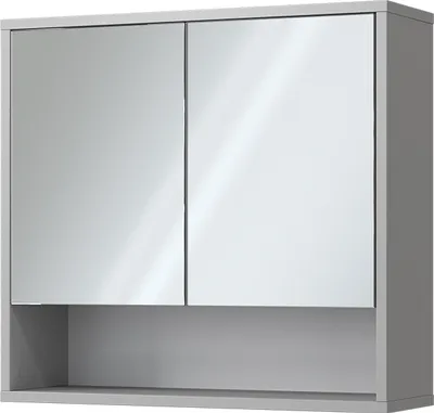 Produktbild von Badspiegelschrank Vicco Eliza Grau 70 x 65 cm mit 2 Türen, Model 40695