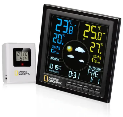Produktbild von National Geographic VA Wetterstation Funk mit Außensensor, Farbdisplay