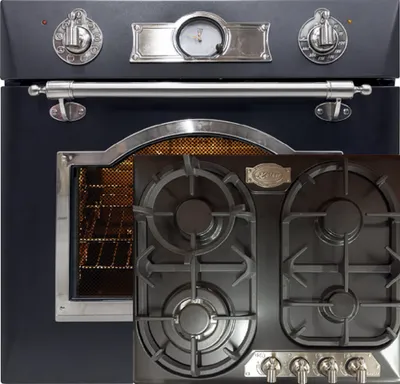 Produktbild von KaiserHerd Set Autark Elektro Backofen EH 6355 Em Sil, Selbstreinigung, Drehspieß+KG 6325 Em Sil TurboGaskochfeld, 4 flammig 60 cm