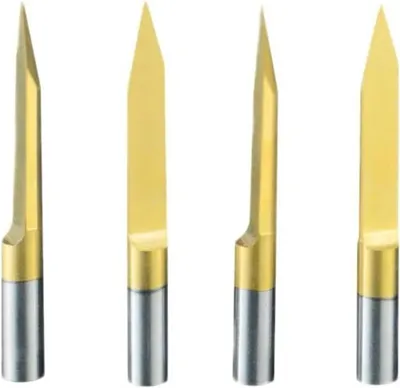 Produktbild von V-Nut-Fräsen – Gravierstifte – Präzisionsgravur – Beschichtet mit Wolframkarbid – 3,175 x 15 x 0,2 mm – Für Metall