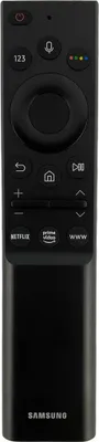 A black Samsung remote control is shown against a white background.