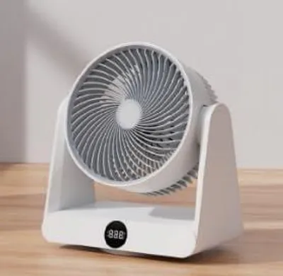 Tischventilator, leise, 12 Stufen, Fernbedienung, Timer, weiß
