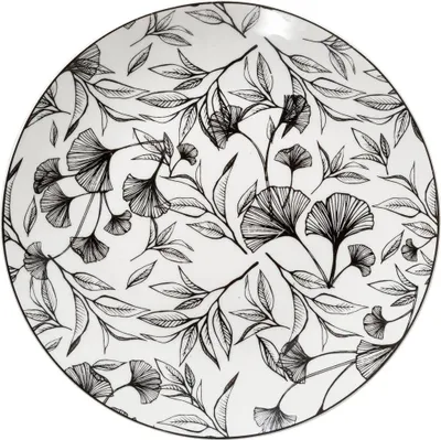 Produktbild von Set aus 6 desserttellern "black floral" d20cm - SG Secret de Gourmet