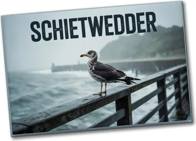 Produktbild von Möwe im Regen Schietwedder Souvenir Souvenir Magnet