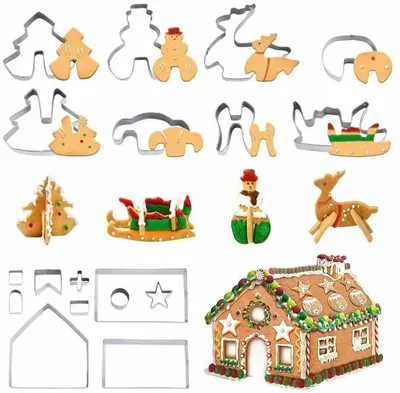 12er Set Weihnachts-Ausstechformen aus Edelstahl