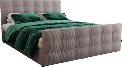 Obrázek produktu pro Čalouněná boxspringová postel 140x200 s úložným prostorem KAUR - světle hnědá