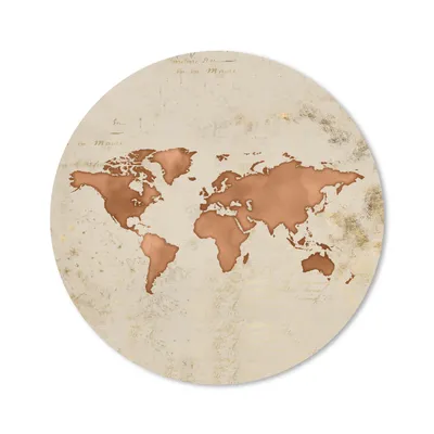 Produktbild von MuchoWow® Mauspad Mousepad Weltkarte - Vintage - Orange 50x50 cm - Mousepads - Maus Mat - Pad - Mausunterlage - Vinyl
