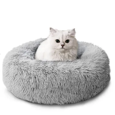 Produktbild von Tierbett Tierbetten, Katzenbett waschbar Flauschiges Hundebett 50/60/70/100 cm für Katzen und kleine Hunde, plüsch Katzenkissen rund
