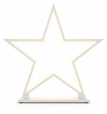 Produktbild von Sompex LED Stern Tischlampe 53 cm – Holz Weiß – Weihnachtsstern Leuchte Sompex Lucy