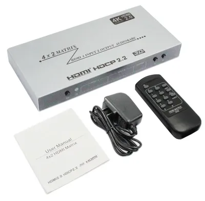 Image de INF Commutateur Matriciel HDMI 4x2 4K60 – Boîtier Aluminium 4 Entrées 2 Sorties avec EDID et Contrôle RS232