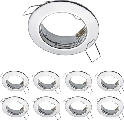 Produktbild von 9er Set Oktaplex Einbauspots 60mm Lochmaß Deckenstrahler Chromoptik