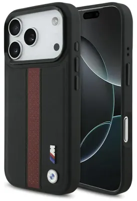 Obrázok produktu pre Puzdro BMW M Perforated Stripe Logo MagSafe pre iPhone 17 Pro - červené