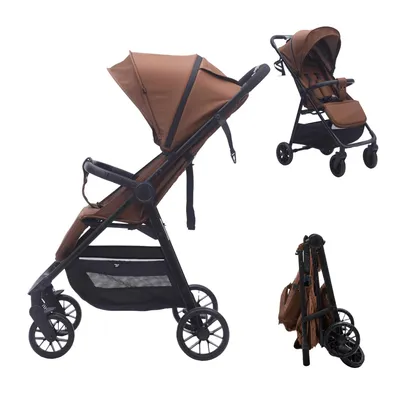 Produktbild von Bebies First Buggy MIO Reisebuggy klappbar, leichter Kinderbuggy ab 6 Monaten, 5-fach verstellbar, Espresso
