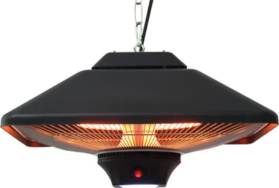 Produktbild von Infrarotstrahler 2000 Watt Heizstrahler mit Fernbedienung 2 Heizstufen Schutzhülle LED-Anzeige elektrisch Wärmestrahler Quarzstrahler Terrassenheizer Infrarotheizung Schwarz
