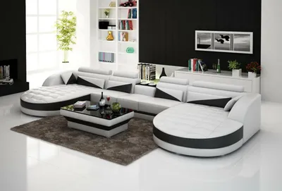 Immagine prodotto di Divano Angolare Bianco In Ecopelle 207 x 414 x 207 cm