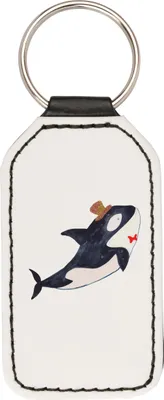 Produktbild von Mr. & Mrs. Panda Schlüsselanhänger Orca Zylinder - Weiß - Geschenk, schlüssel anhänger, Geburtstag, Narwal, für, Taschenanhänger, Glückwunsch, Mit Spruch, Fest, Konfetti