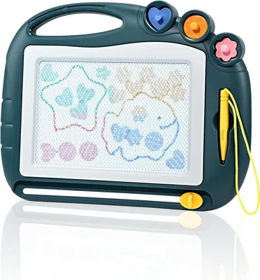 Produktbild von Magnetische Maltafel für Kinder, Lernspielzeug, 2 bis 6 Jahre, mit Stift und 3 Stempeln, für Kinder