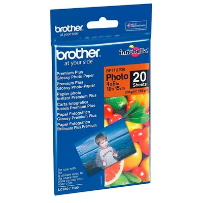 Image de brother Fotopapier BP71GP20 DIN A6 brillant 260 g/qm 20 feuilles