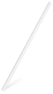 Produktbild von 200x Papiertrinkhalme JUMBO weiß 25 cm Ø 8 mm