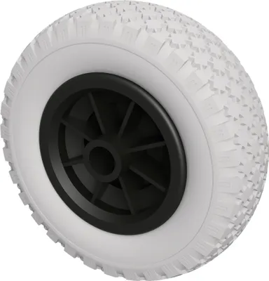 Produktbild von 1 x PolyurethanRad Ø 200 mm 2.50-4 Gleitlager Rolle Sliprolle Sliprad PANNENSICHER, grau/schwarz