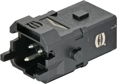 Produktbild von HARTING Han 1A Kompaktsteckverbinder Stifteinsatz (M) Schraubanschluss, 2-polig+PE 400V/230V, 10A - 1 Stück