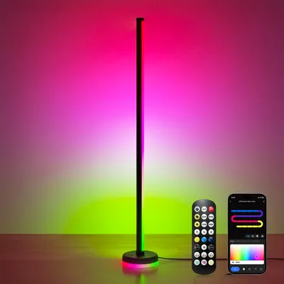 Produktbild von Mai & Mai LED Stehlampe Wohnzimmer Dimmbar, Warmweiß & RGB, Lineora-01
