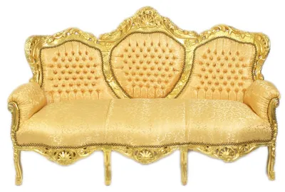 Produktbild von Casa Padrino Barock 3-er Sofa  "King" Gold Muster / Gold - Möbel Barock
