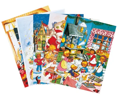 Produktbild von Advent Adventskalender A4-Format 21 x 30 cm Törchen mit Bildern