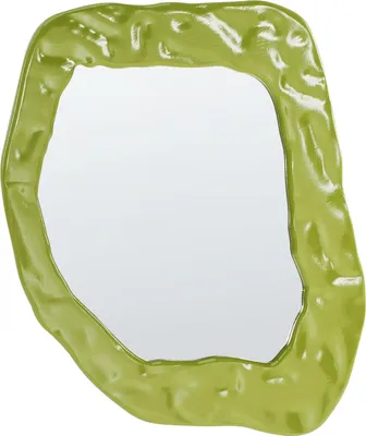Produktbild von BELIANI Wandspiegel Grün MDF 74 x 57 cm Asymmetrische Unregelmäßige Form Wohnaccessoires Dekoration Wanddekoration Dekospiegel Designerspiegel