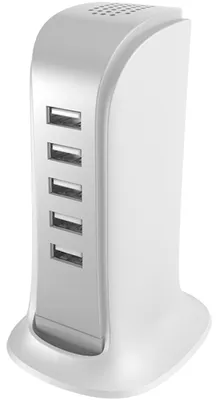 Produktbild von Dudao A5EU 25W Tischladestation mit 5 USB-Anschlüssen - Weiß KP41396
