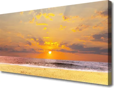 Produktbild von Tulup Leinwand-Bilder 100x50 Wandbild Canvas Kunstdruck Meer Strand Sonne Landschaft